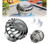 Tapa Giratoria Para Chimenea, Rejilla De Ventilación De Techo De Acero Inox, Turbina Eólica Giratoria Ventilación De Techo Para Doméstico E Industrial(350mm/13.78in)