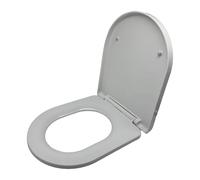 Tapa inodoro Relaxdays con cierre automático y desmontaje rápido, 36x42 cm, duroplástico, instalación superior, D blanco