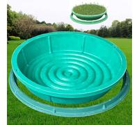 Tapa invisible redonda empotrable para tanque séptico, cubierta de alcantarilla con maceta desmontable para patios y parques (40 cm)