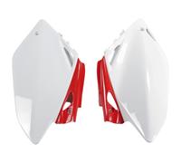 Tapa lateral UFO PLAST 2 piezas blanca para Honda CRF R 450 ccm An. 2007 - 2008