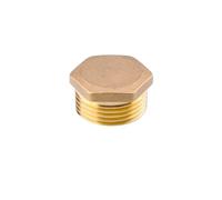 Tapa macho de latón G1 "1/4" 1/8 "3/8" 1/2 "3/4" G2 "BSP tubo de latón con rosca hembra cabeza hexagonal tapón adaptador conector instalación plomería(G1 Male Thread)