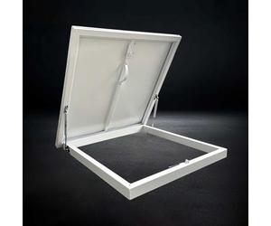 Tapa metálica Reforzada Blanca para Acceso al ático, Resistente a la Intemperie, para claraboya de Acero galvanizado con Recubrimiento en Polvo (86 x 45 cm) - Solución se