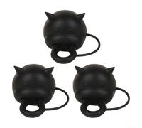 Tapa multifuncional de silicona para botella de leche con cubierta de caja de leche de vaca con diseño giratorio para reducción de derrames y ajuste seguro en varios recipientes de leche (es negro)