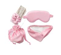 Tapa Ojos Para Dormir Silk Sleeping Mask For the Night Women Aduld Relájate Soft Nap Cover Mask Sleep Mask 4 PCS Set Health vendas de viaje moda Parche Ojo(No4 pink L)