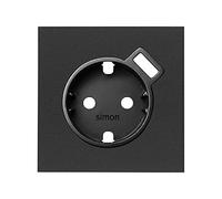 Tapa para base de enchufe Schuko con cargador USB integrado, serie 100, 2,5 x 7,5 x 7,5 centímetros, color negro (referencia: 10000049-238)
