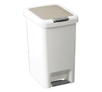 Tapa para basura - Contenedor estable para el hogar, contenedor de pedales, cubierta de cierre silenciosa, cesta delgada y ahorra espacio, solución de basura funcional para apartamentos al aire libre
