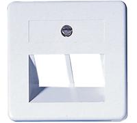 Tapa para cajas de conexiones ISDN/datos de 2 vías, color blanco puro OPUS 1, placa central estándar de 50 x 50 mm, incluye marco intermedio