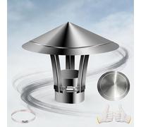 Tapa para Chimenea de Acero Inoxidable Cubierta a Prueba de Lluvia 50-300mm Sombrerete De Chimenea Exterior Tapa de ventilación, Todo Tipo De Clima Caperuza Salida de Humos(250mm/9.84in)