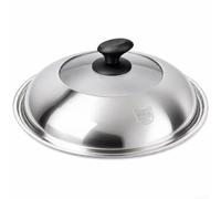Tapa para cristal Templado Borde para acero 30cm Anti Salpicaduras(34cm) | para acero 304 anticorrosivo, ventana para cristal clara, borde ancho seguro, 32cm, apta lavavajillas