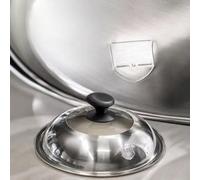 Tapa para cristal Templado Borde para acero 30cm Anti Salpicaduras(36cm) | para acero 304 anticorrosivo, ventana para cristal clara, borde ancho seguro, 32cm, apta lavavajillas