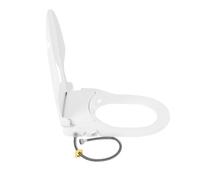 Tapa para inodoro Bidet con forma D, no eléctrica, 3 agujeros, doble | 3 agujeros, boquilla delantera doble/trasera, PP durable, cierre suave, no eléctrico, presión de agua, filtro, higiene íntima