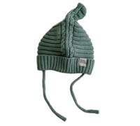 Tapa para la oreja para bebé con correas de corbata, punto suave, sombrero de invierno para niños y niñas, de 3 a 10 superficies de orejas con corbatas, verde, Talla única