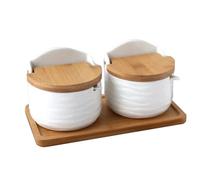 Tapa para salero, tarro de almacenamiento de cerámica, recipiente de cocina | Vasija de condimentos esmaltada a mano con ranura para cuchara, elegante diseño de bodega para uso ideal para artistas