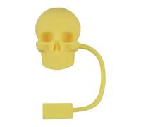 Tapa para sorber Bone Head - Silicona, 3,1 x 2,7 x 2 cm, apertura de 10 mm | Protector de tubo de admisión de fluido con temática de cráneo de dibujos animados bloqueador de partículas para frasco de