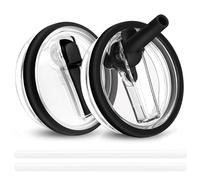 Tapa para Stanley Cup 30 oz IceFlow 0.89L - 30oz Stanley Cup Tapa a prueba de fugas con 2 pajitas, accesorios reutilizables (2 unidades, negro)