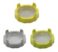 Tapa para tarros de boca ancha con plástico apto para alimentos y malla de acero inoxidable para cultivar alfalfa y brotes de ensalada con diseño de fácil limpieza (gris)