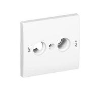 Tapa Para Toma R-tv-sat Multimarcas 2 Salidas Blanco Mate - Serie Apolo 5000 - Acabado Standard - Para Mecanismos Serie Mec21 - Compatible Con Marcos Apolo 5000