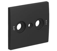 Tapa Para Toma R-tv-sat Multimarcas 2 Salidas Negro Mate - Serie Apolo 5000 - Acabado Mate - Para Mecanismos Serie Mec21 - Compatible Con Marcos Apolo 5000