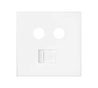Tapa para tomas inductivas de R-TV+SAT y de voz y datos RJ45, serie 100, 2,5 x 7,5 x 7,5 centímetros, color blanco (referencia: 10000072-230)