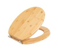 Tapa para WC universal original de madera bambú natural con bisagras de acero inoxidable 34x41 cm
