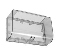 Tapa Protectora Adhesiva para Enchufe Doble 2 Gang Negra | Cubierta Transparente de Policarbonato y Plástico Ps, Apertura 90°/120°, sin Taladro, Cola Esponja