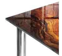 Tapa Protectora de Superficies 120x80 cm | Estampado Decorativo | Madera rica | Restyling de Muebles | para Mesa de Comedor, Salón y Oficina | Bordes Pulidos | Vidrio Templado