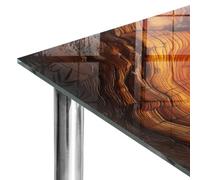 Tapa Protectora de Superficies 50x50 cm | Estampado Decorativo | Madera rica | Restyling de Muebles | para Mesa de Comedor, Salón y Oficina | Bordes Pulidos | Vidrio Templado