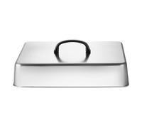 Tapa rectangular de acero inoxidable resistente al calor, estilo portátil y duradero, para barbacoa, parrilla, vapor de alimentos, hamburguesas, verduras, carne, fogata