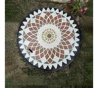 Tapa redonda decorativa para pozos de jardín, cubierta con base para tanques sépticos en entradas de vehículos, tapa metálica de inspección con gancho (Capacidad de carga: 10 toneladas)(C)