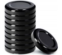 Tapa roscada KADAX fi43 mm, de metal, para tarros de conserva, 10 piezas, negro