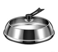 Tapa Sartén Vidrio Templado con Borde para acero 30cm Tapa Sartén(36CM) | para acero inoxidable , vidrio templado claro, borde reforzado, para fácil , apto lavavajillas