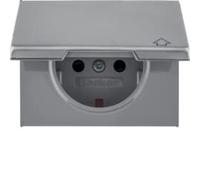 Tapa SCHUKO con tapa con bisagra, K.x, prot inf, acero