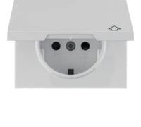 Tapa SCHUKO con tapa con bisagra, K.x, prot inf, blanco polar