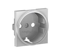Tapa Schuko recambio Unica, 2P+T, color aluminio (Schneider Electric NU903730U)