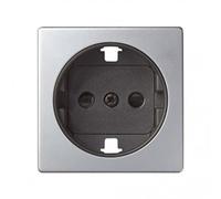 Tapa serie 82 enchufe Schuko cargador doble USB Concept, 1 x 4 x 4 centímetros, color aluminio (referencia: 8200049-093)