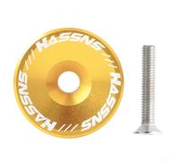 Tapa superior de aluminio ligero diseñada para tapas de vástago de bicicleta de 31,8 mm de diámetro con perno de 30,5 mm para una gestión adecuada de precarga de rodamientos de auriculares (dorado)