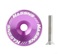 Tapa superior de aluminio ligero diseñada para tapas de vástago de bicicleta de 31,8 mm de diámetro con perno de 30,5 mm para una gestión adecuada de precarga de rodamientos de auriculares (morado)