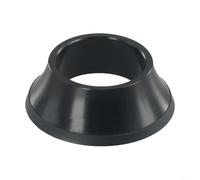 Tapa superior de auriculares de bicicleta de 28.6 mm, cubierta de vástago de aleación de aluminio con junta tórica y funda de goma para ajuste de copa oculta de 44 mm (negro)
