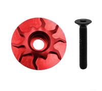 Tapa superior de los auriculares de aleación de aluminio mecanizado CNC de alta calidad y perno de acero inoxidable para bicicletas (rojo)