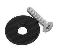 Tapa Superior de Potencia de Fibra de Carbono para Bicicleta Negra | Incluye Perno y Tornillo, Ajuste Seguro para Mejoras de Ruta, Adecuado para Bricolaje y Ciclismo