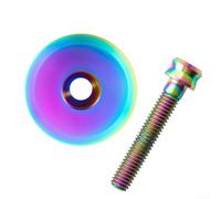 Tapa superior de vástago de bicicleta de metal CNC de 28,6 mm, compatible con auriculares de horquilla de 1-1/8 pulgadas, perno antipelado, a prueba de óxido, para actualización de ciclismo, color