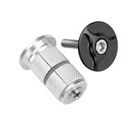 Tapa superior del auricular de la quiebre aleación aluminio, 1/1.25 pulgadas bifurcación horquilla para el novero de 28.6 mm, reemplazo para la tuerca estrella (Negro)