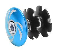 Tapa superior del auricular del ciclo | Tapa del vástago de tuerca estrella de 28.6 mm para OFF - Tipos de carreteras y carreteras | Componente de reemplazo de aleación de (Blue)