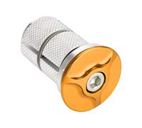 Tapa superior para auriculares con vástago aleación aluminio, diseño reutilizable 1/1,25 pulgadas, reemplazo tapón expansor horquilla bicicleta para bicicleta montaña carretera (Oro)