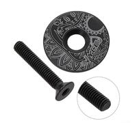 Tapa superior para auriculares de bicicleta, cubierta de vástago de aleación de aluminio de 28,6 mm con tornillos de acero inoxidable para bicicletas de carretera y montaña (vyce negro)