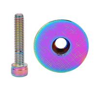 Tapa superior para auriculares de bicicleta, cubierta superior de aleación de aluminio para auriculares de bicicleta de montaña con pernos (Brillante;3x2,6mm)