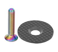 Tapa superior para auriculares de fibra de carbono para bicicleta, cubierta con tornillo de aleación de titanio para bicicleta de montaña y carretera