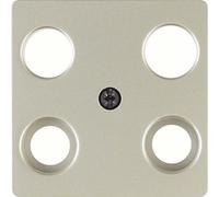 Tapa toma TV 4 sal. tornillo acero