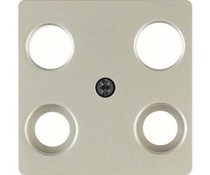 Tapa toma TV 4 sal. tornillo acero