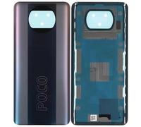 Tapa Trasera de batería Original para Xiaomi Poco X3 Pro, Color Negro con Tiras Adhesivas premontadas y Cristal de la cámara